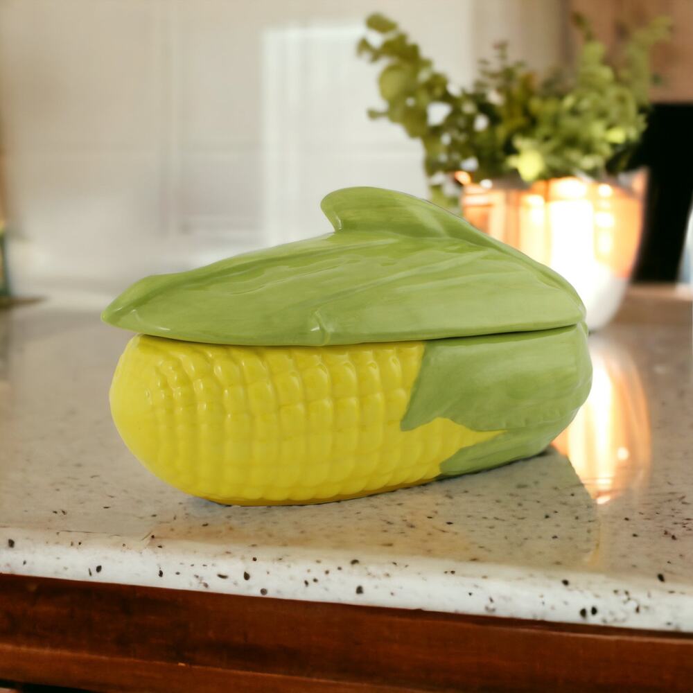 Replica Shawnee Pottery Corn King Oval Lidded Casserole Dish Tureen 11"